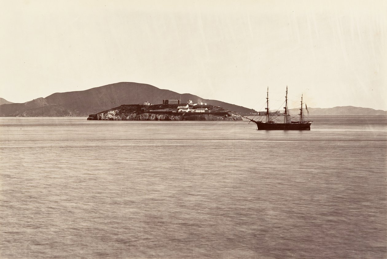恶魔岛，旧金山，1868-69，约1876年印刷。 作者 卡尔顿·埃蒙斯·沃特金斯