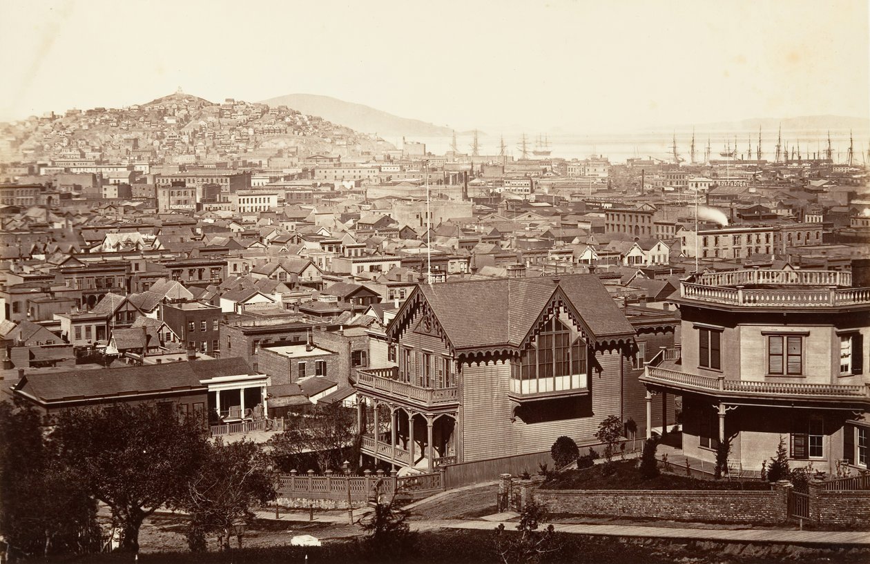 旧金山，从林肯山，1864年，约1876年印刷。 作者 卡尔顿·埃蒙斯·沃特金斯