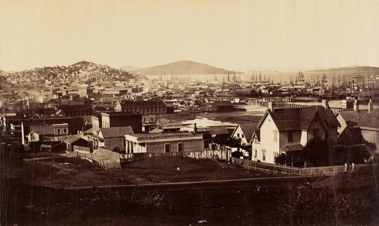 [1860 年从林孔山上看城市正面］ 作者 卡尔顿·沃特金斯