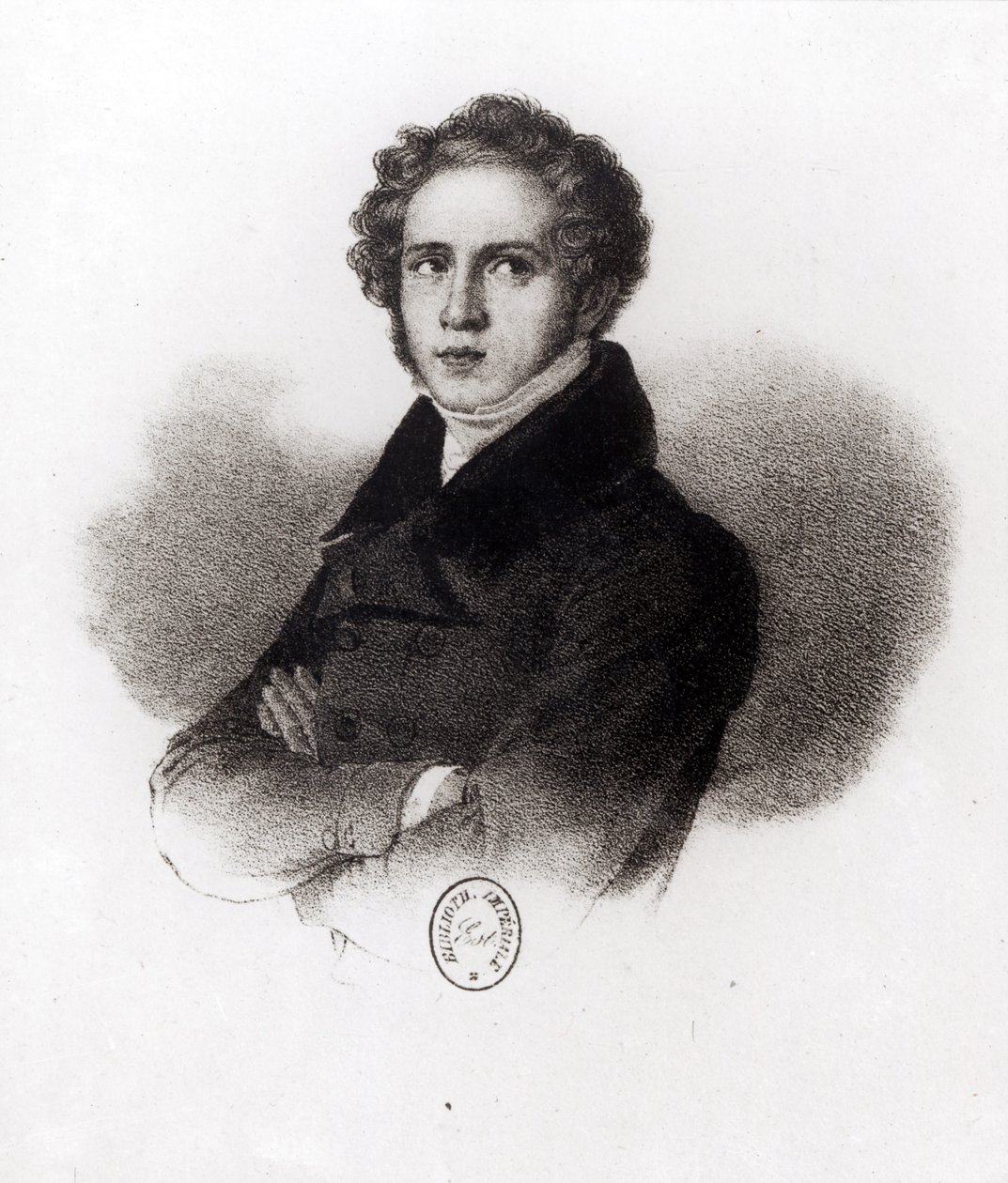 Vincenzo Bellini（1801-35）的肖像，由Alessandro Focosi（1839-69）雕刻 作者 卡洛·阿里恩蒂（Carlo Arienti）