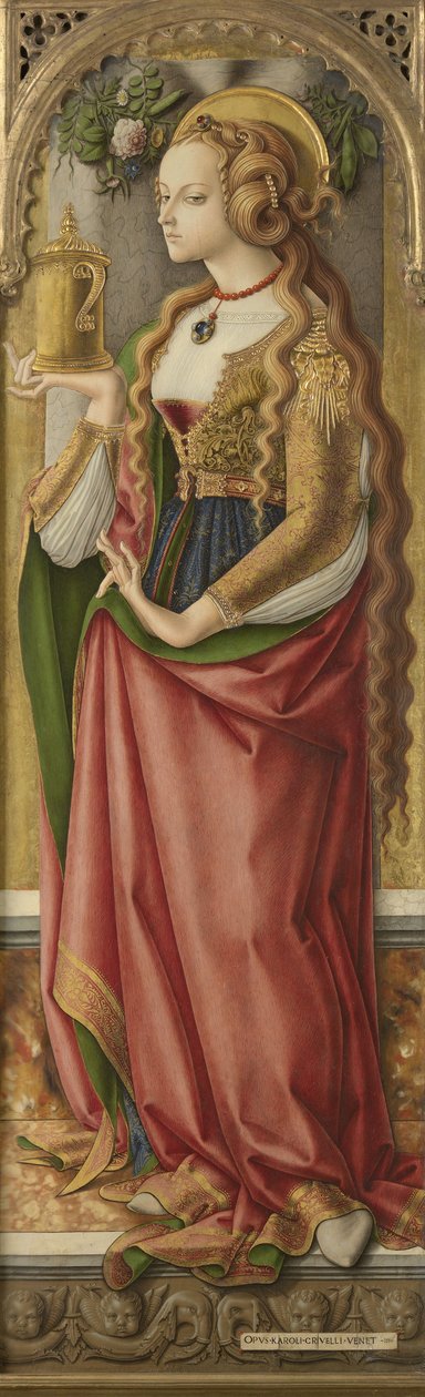 Mary Magdalene，c.1480（面板上的蛋彩画） 作者 卡洛·克里维利（Carlo Crivelli）