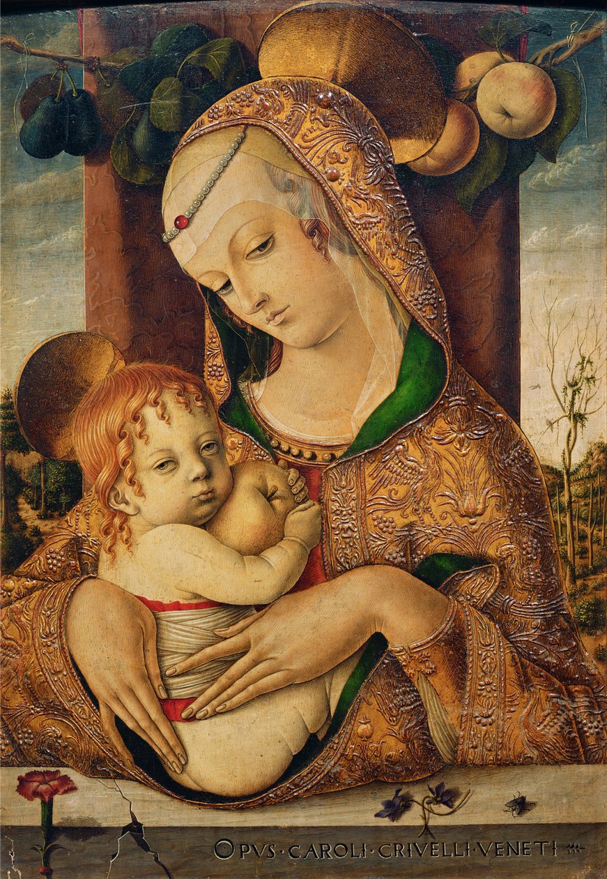 维尔京和儿童，c.1480（面板上的蛋彩画） 作者 卡洛·克里维利（Carlo Crivelli）