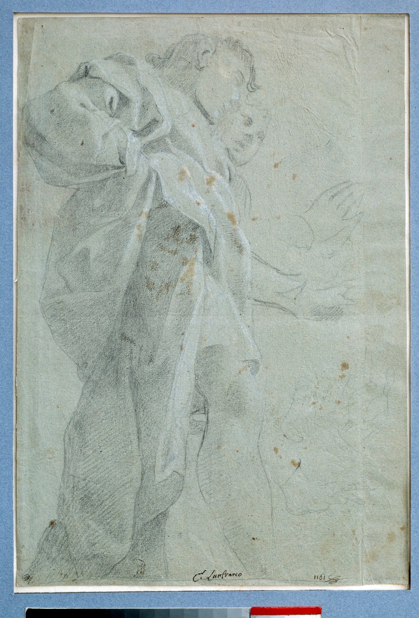 站在窗帘上的两个男人 Carlo Bononi (1569-1632) Dim 水墨画。 0,27 x 0,39 m 巴黎。 卢浮宫 作者 卡罗·博诺尼