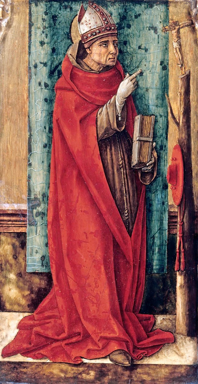 圣文德（Giovanni da Fidanza或Bagnorea或Bagnoregio的Bonaventura，约1220-1274）的肖像，神学家，教会博士（Doctor Seraphicus），由Carlo Crivelli（约1435-1495）绘制，约1490 - 木板油画，52.8x25.2 - 国家博物馆 作者 卡洛·克里维利（Carlo Crivelli）