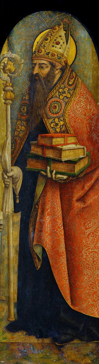 "Carlo Crivelli (vers 1435-1495) Peinture de Saint Augustin d