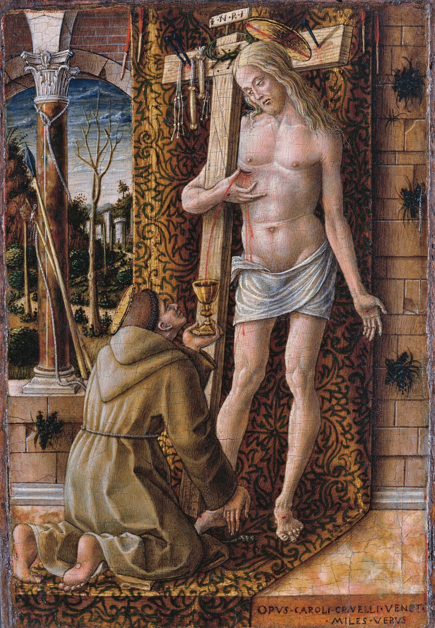 圣弗朗西斯采集基督之血 作者 卡洛·克里维利（Carlo Crivelli）