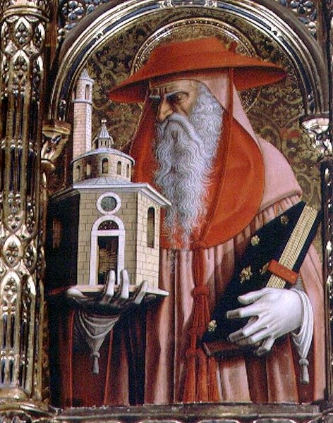 圣-杰罗姆，圣-埃米迪奥多平面画的细节 作者 卡洛·克里维利（Carlo Crivelli）