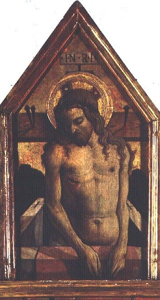 复活的基督，圣西尔维斯特罗多联画的细节 作者 卡洛·克里维利（Carlo Crivelli）