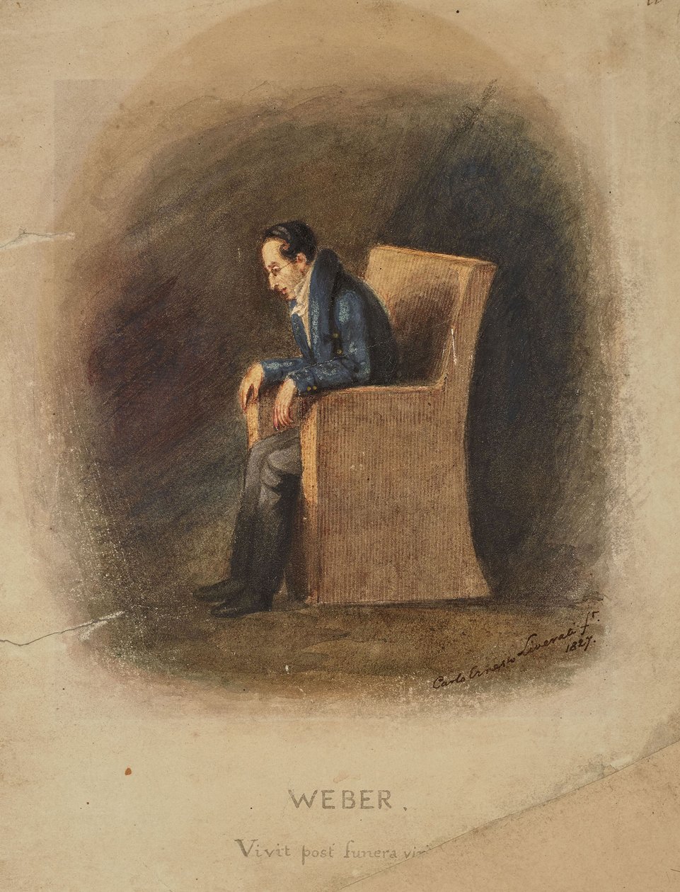卡尔-玛丽亚-冯-韦伯1786-1826年的画像，1826年。 作者 卡洛·埃内斯托·利维拉蒂