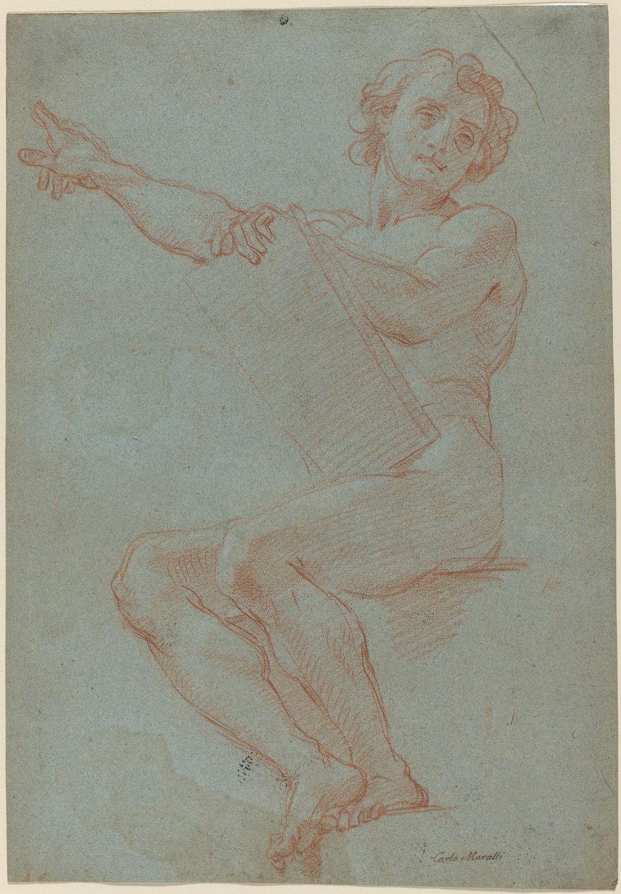 坐着的人拿着一块碑 作者 卡洛·马拉塔（Carlo Maratta）
