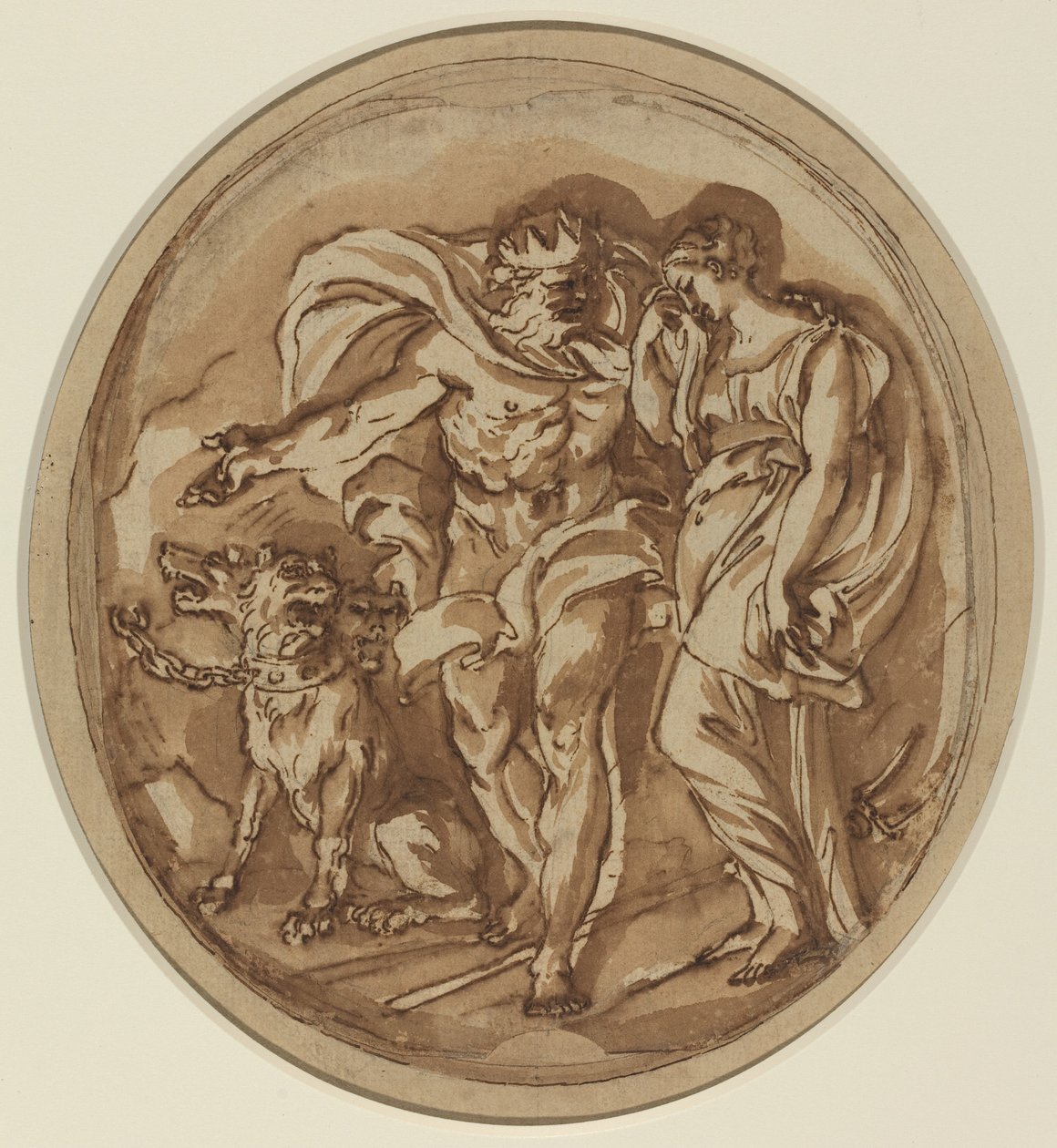 冥王星把普罗赛尔宾带到地狱之门前 作者 卡洛·马拉塔（Carlo Maratta）