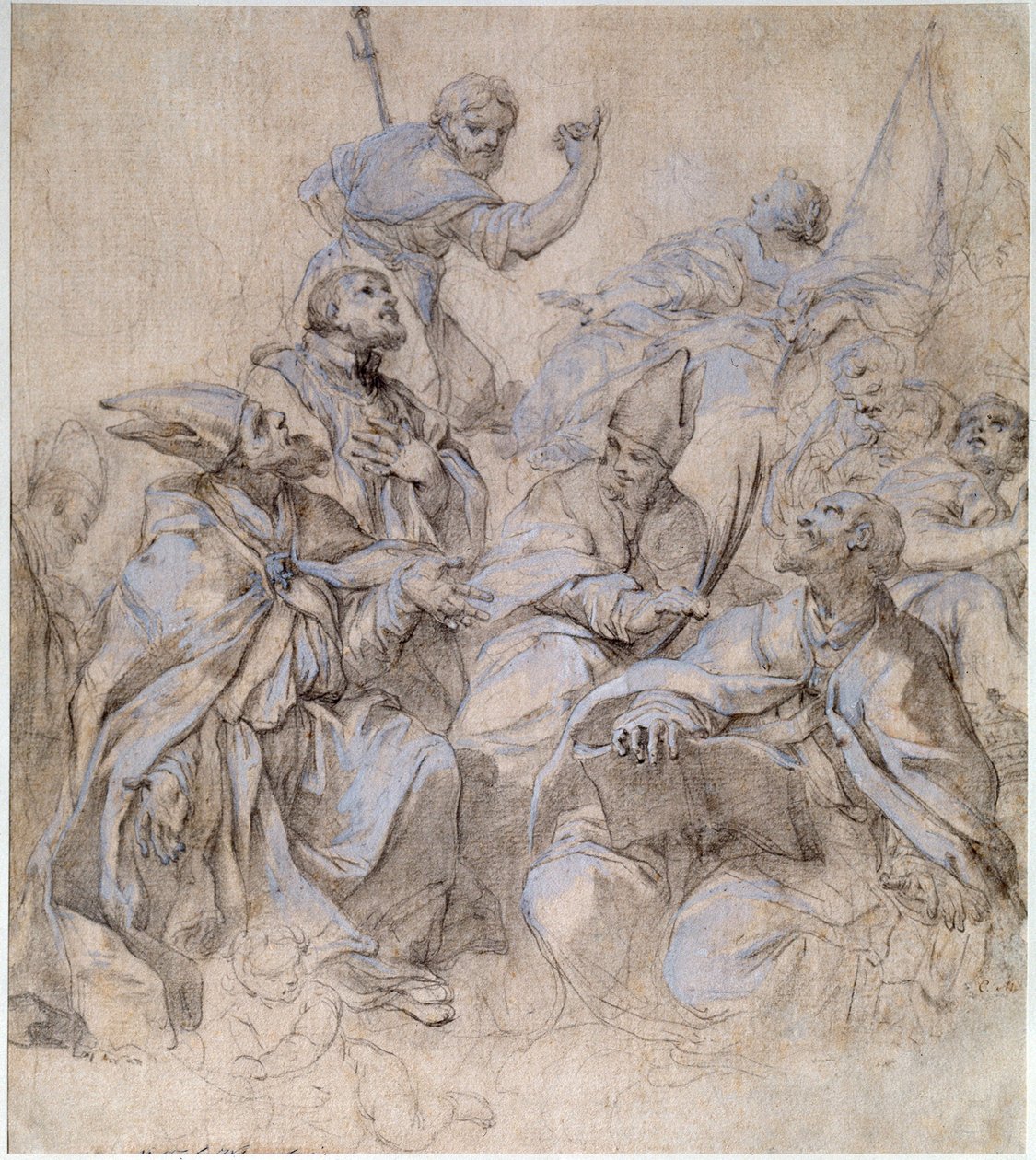 罗马Santa Maria del Popolo教堂的壁画草图。 作者 卡洛·马拉塔（Carlo Maratta）