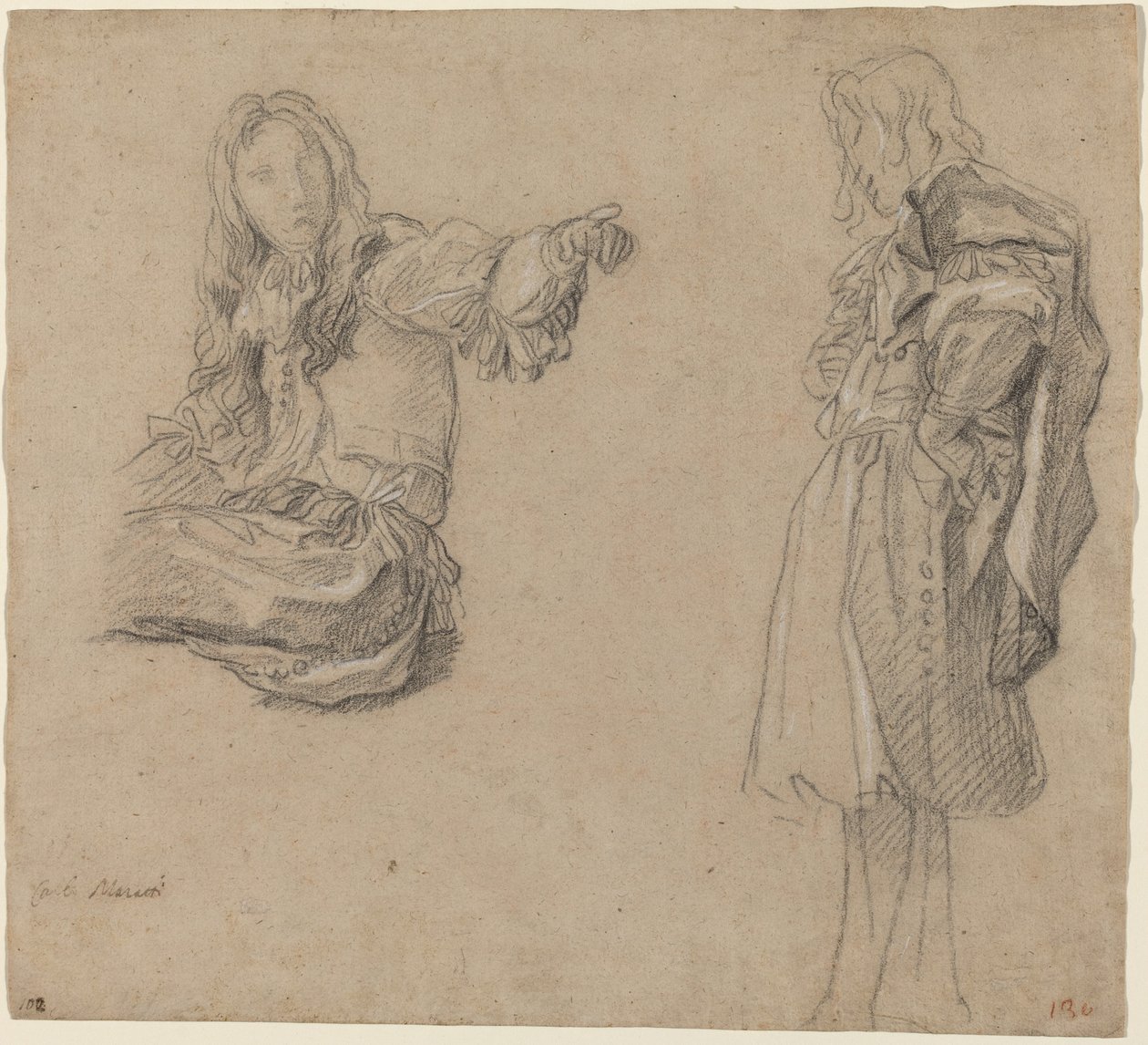 两名身着精心设计的服装的男子 作者 卡洛·马拉塔（Carlo Maratta）