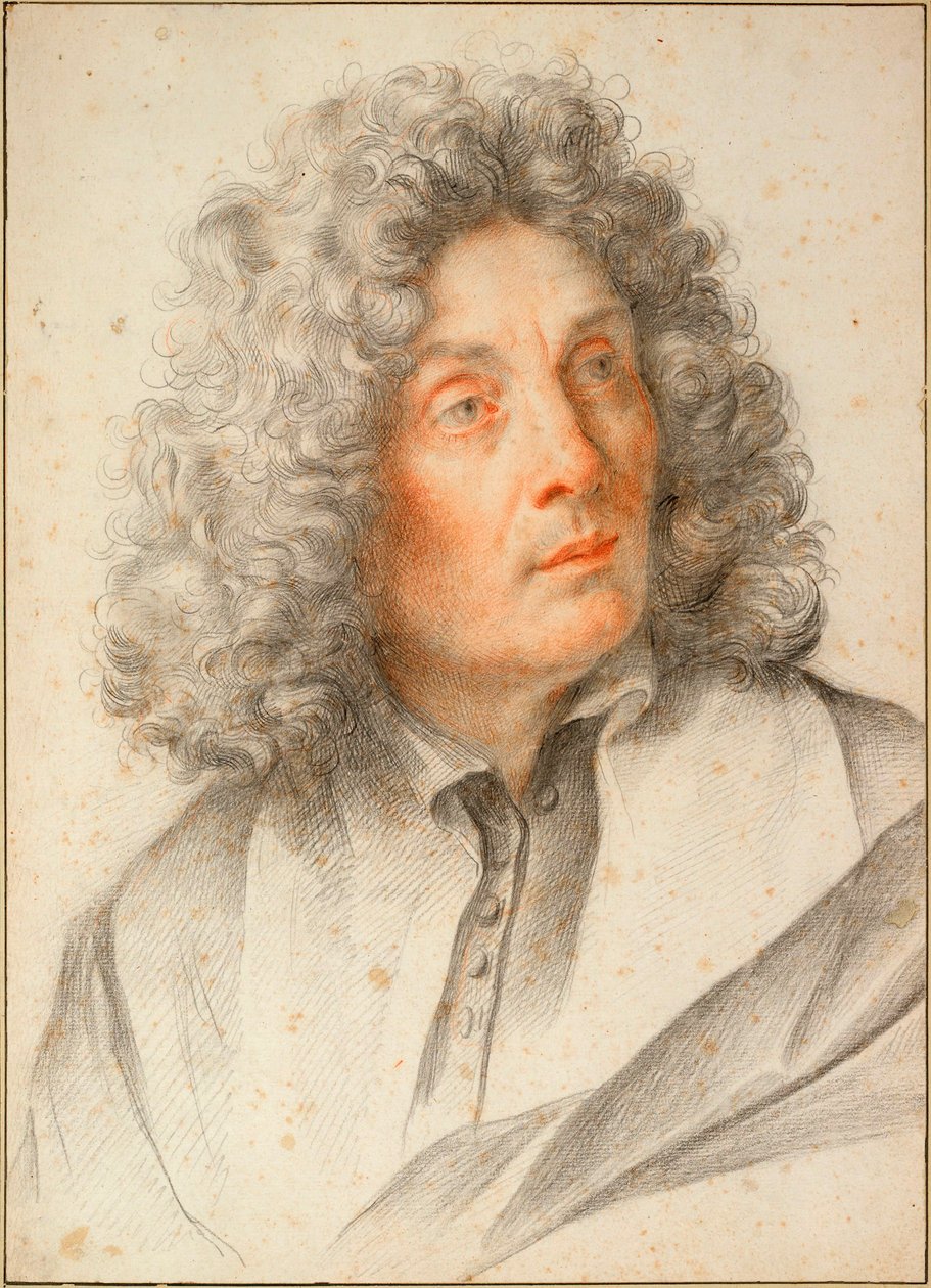 "Sanguine "自画像，Carlo Maratta (1625-1713) 约1681-1682 Dim 50.5x36.3 cm Albertina, Vienna 作者 卡罗·马拉塔或马拉蒂