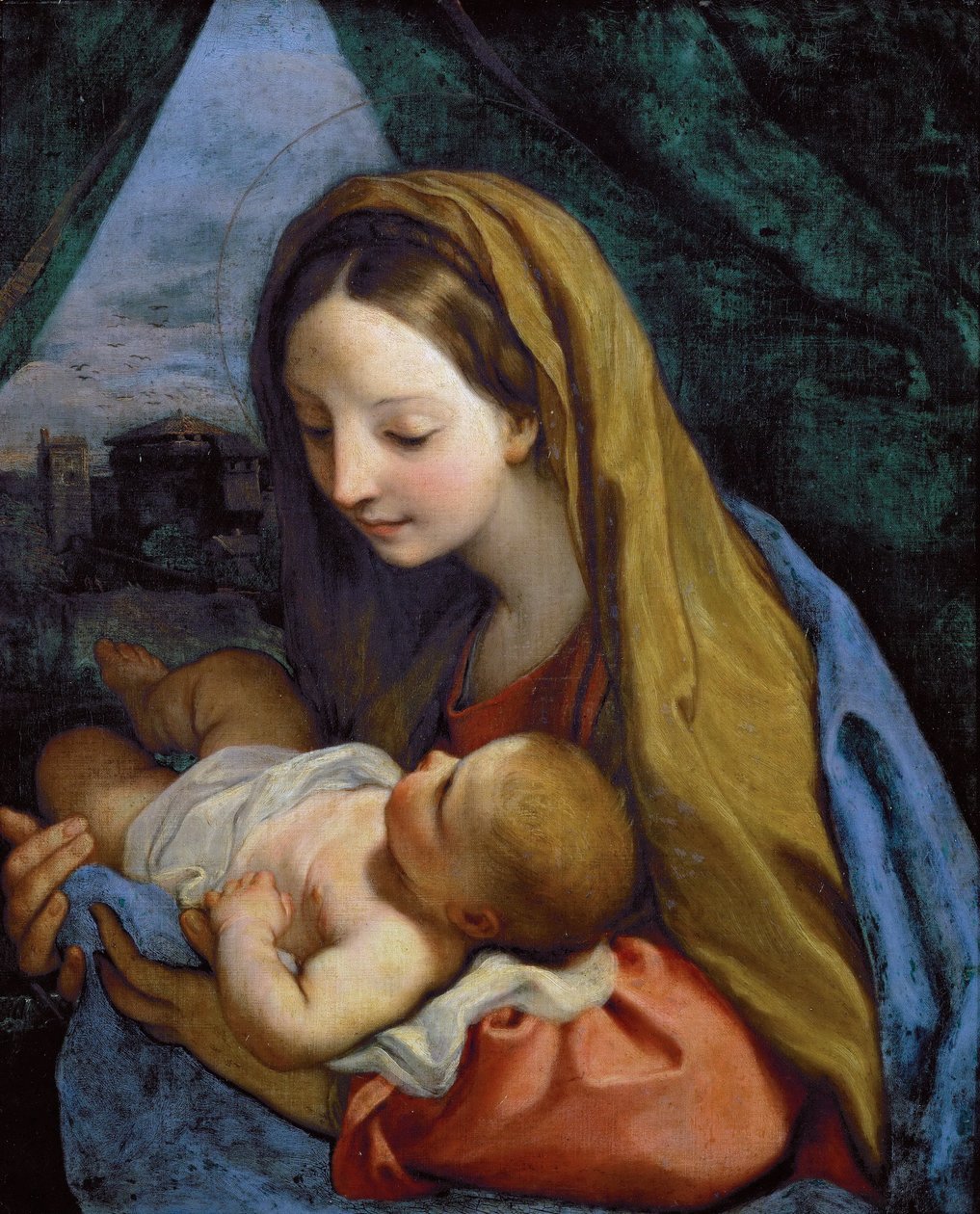 Virgin and Child - Carlo Maratta (Maratti) (1625-1713)。 布面油画，c。 1660. 尺寸：66,5x54,5 厘米。 维也纳艺术史博物馆 作者 卡罗·马拉塔或马拉蒂