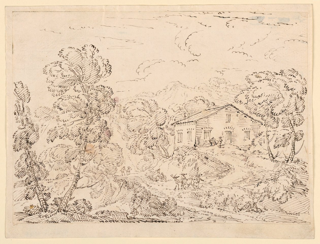 绘画，森林中的餐厅，1760-1770 年 作者 卡洛·马尔基奥尼