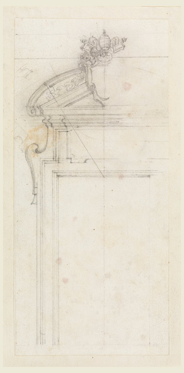 图纸，门箱设计，1725-50 年 作者 卡洛·马尔基奥尼