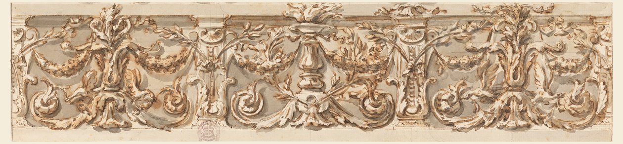 绘画，门楣设计，约 1770 年 作者 卡洛·马尔基奥尼