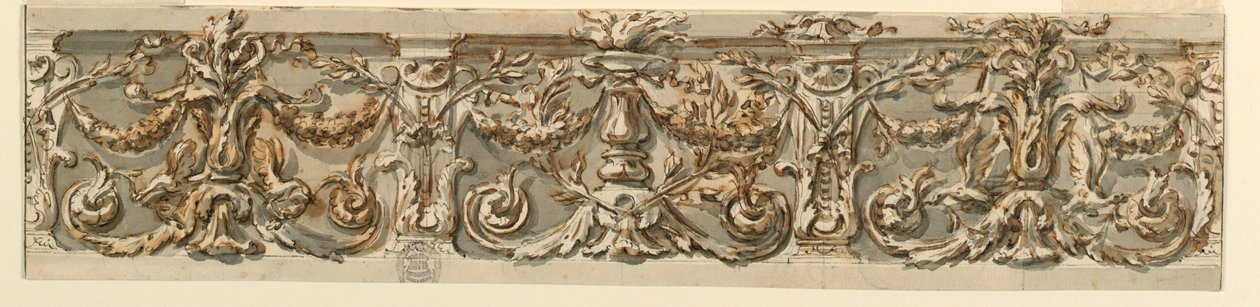 绘画，门楣设计，约 1770 年 作者 卡洛·马尔基奥尼
