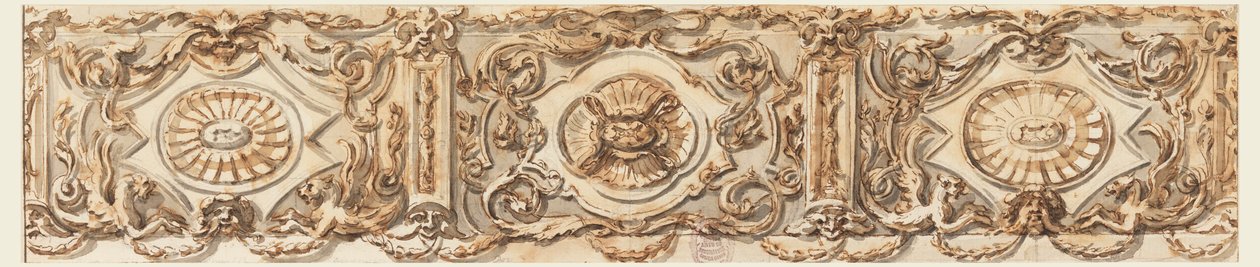 绘画，门楣设计，约 1770 年 作者 卡洛·马尔基奥尼
