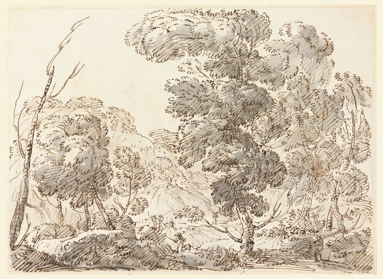 绘画，山区道路，1770-1786 年 作者 卡洛·马尔基奥尼