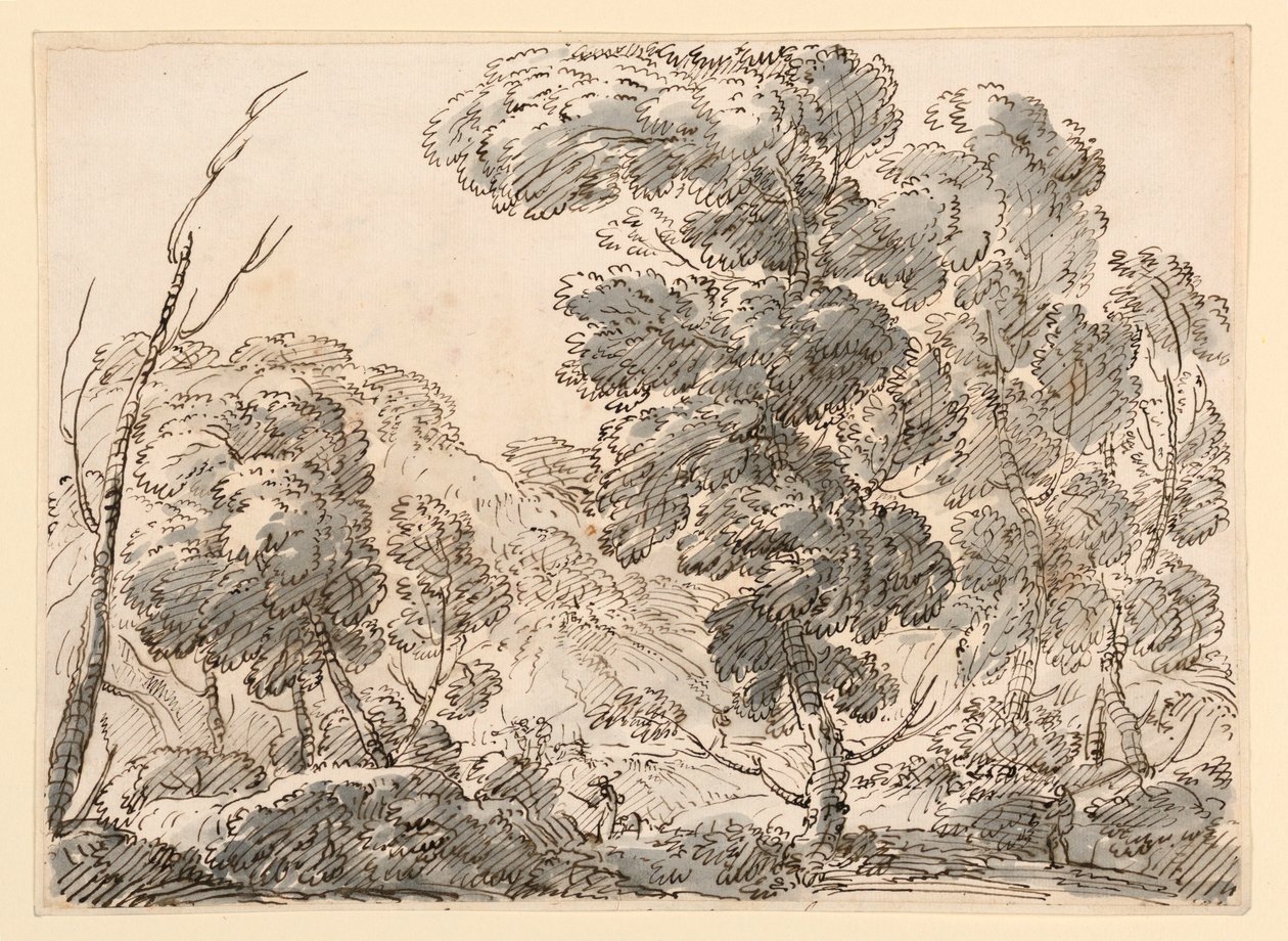 绘画，山区道路，1770-1786 年 作者 卡洛·马尔基奥尼