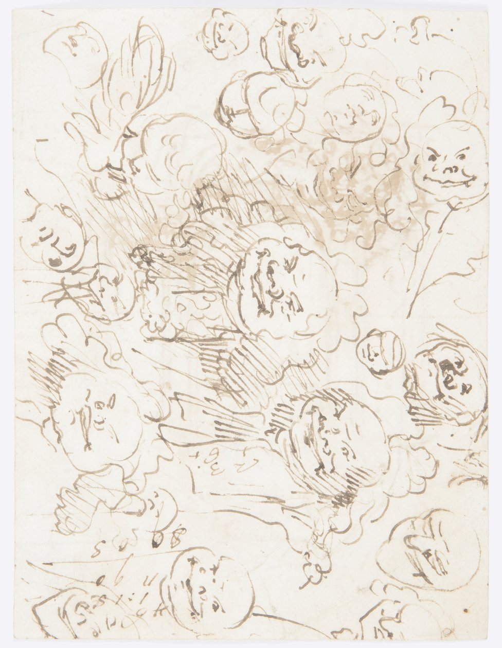 素描，头部研究，1760-80 年 作者 卡洛·马尔基奥尼