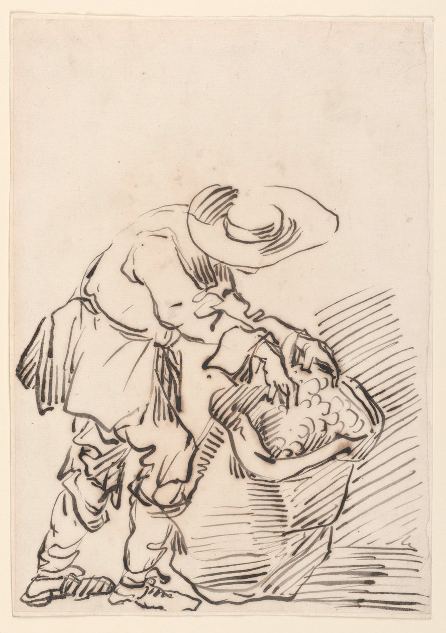 绘画，劳动农民，1728-78 年 作者 卡洛·马尔基奥尼