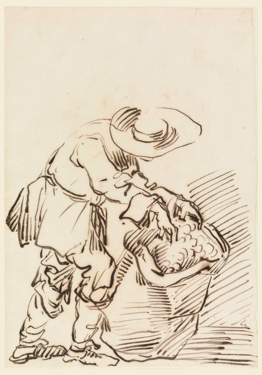 绘画，劳动农民，1728-78 年 作者 卡洛·马尔基奥尼