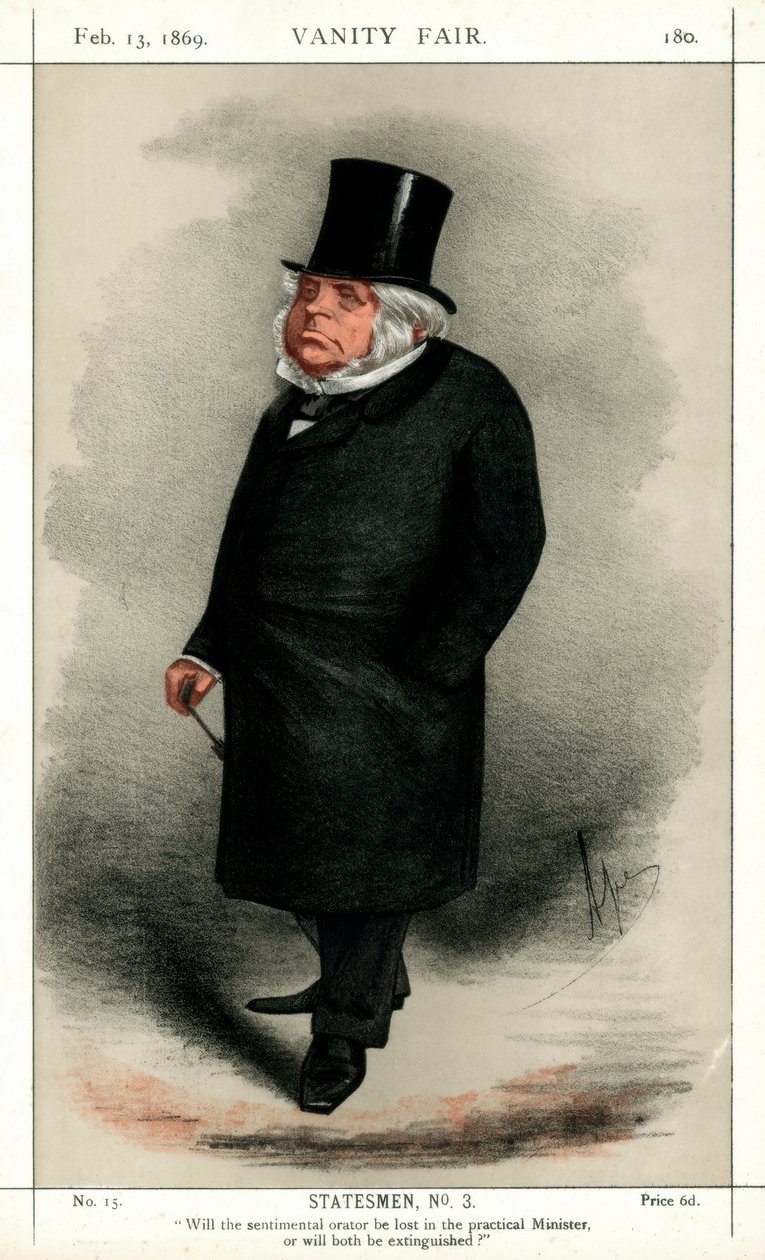 约翰·布莱特（John Bright），英国激进和自由派政治家，1869年。 作者 卡罗佩莱格里尼