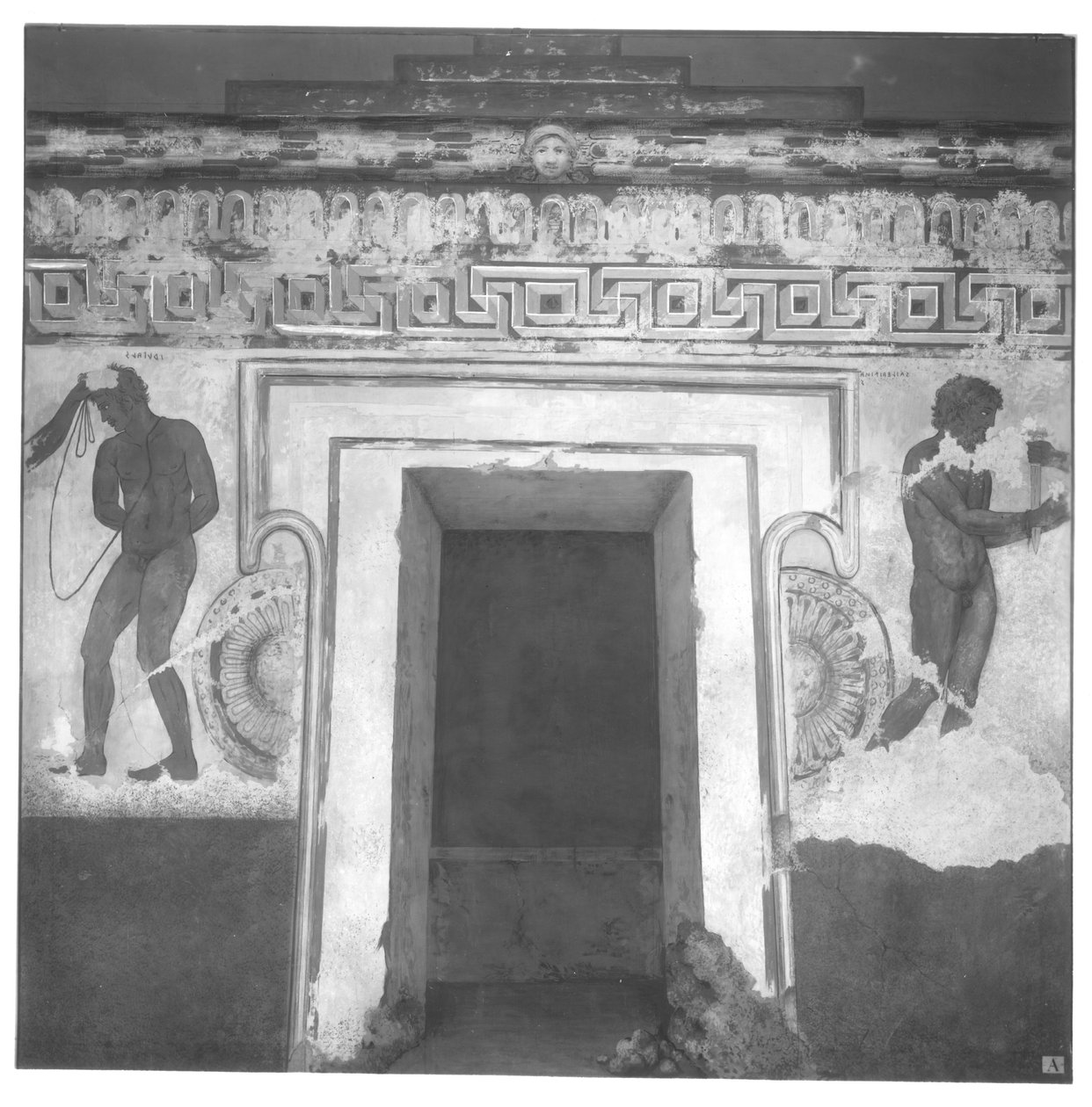 Caile Vipinas，在公元前320  -  280年的Vulci的弗朗索瓦墓中重建伊特鲁里亚壁画（壁画）（另见212367,212368,214590） 作者 卡洛·鲁斯皮