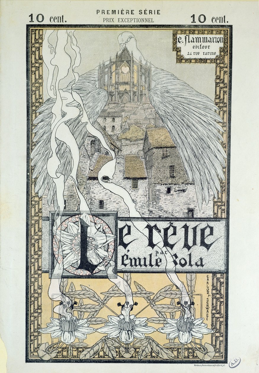 Emile Zola（1840-1902）1892年“Le Reve”的封面 作者 卡洛斯施瓦贝
