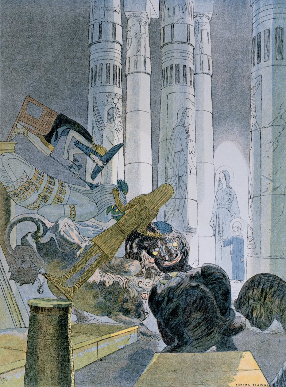 根据圣保禄的“我们的主耶稣基督的童年福音”插图，由Catulle Mendes（1841-1909）1889年 作者 卡洛斯施瓦贝