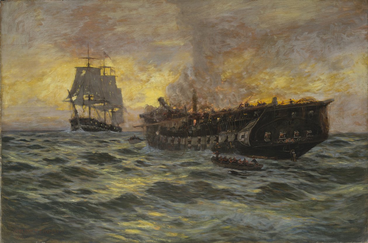 1897年美国护卫舰宪法与HMS Java之间的合作 作者 卡尔顿·西奥多·查普曼