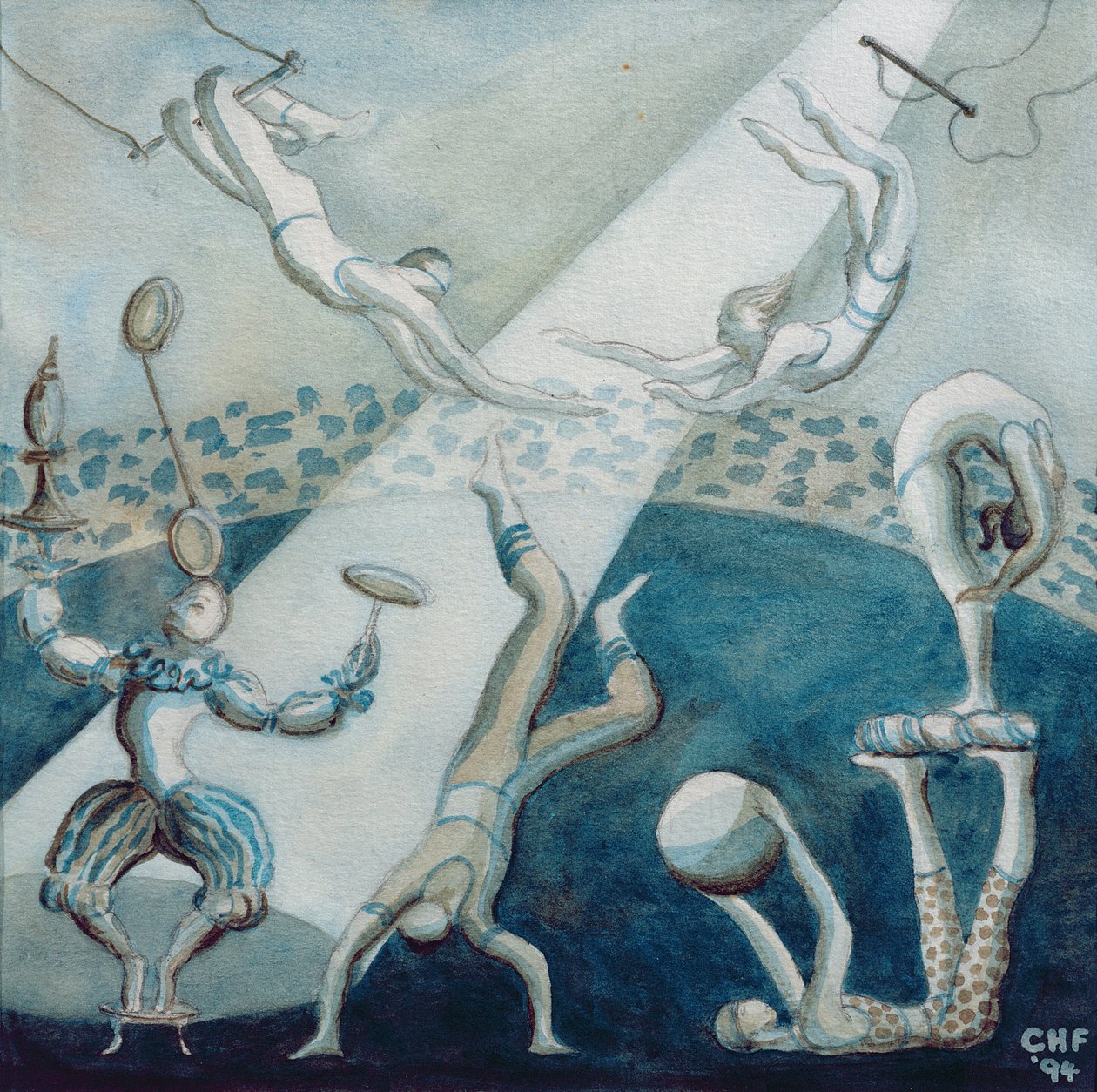 马戏团场景I，1994年（纸上写着） 作者 卡罗琳·哈伯德·福特