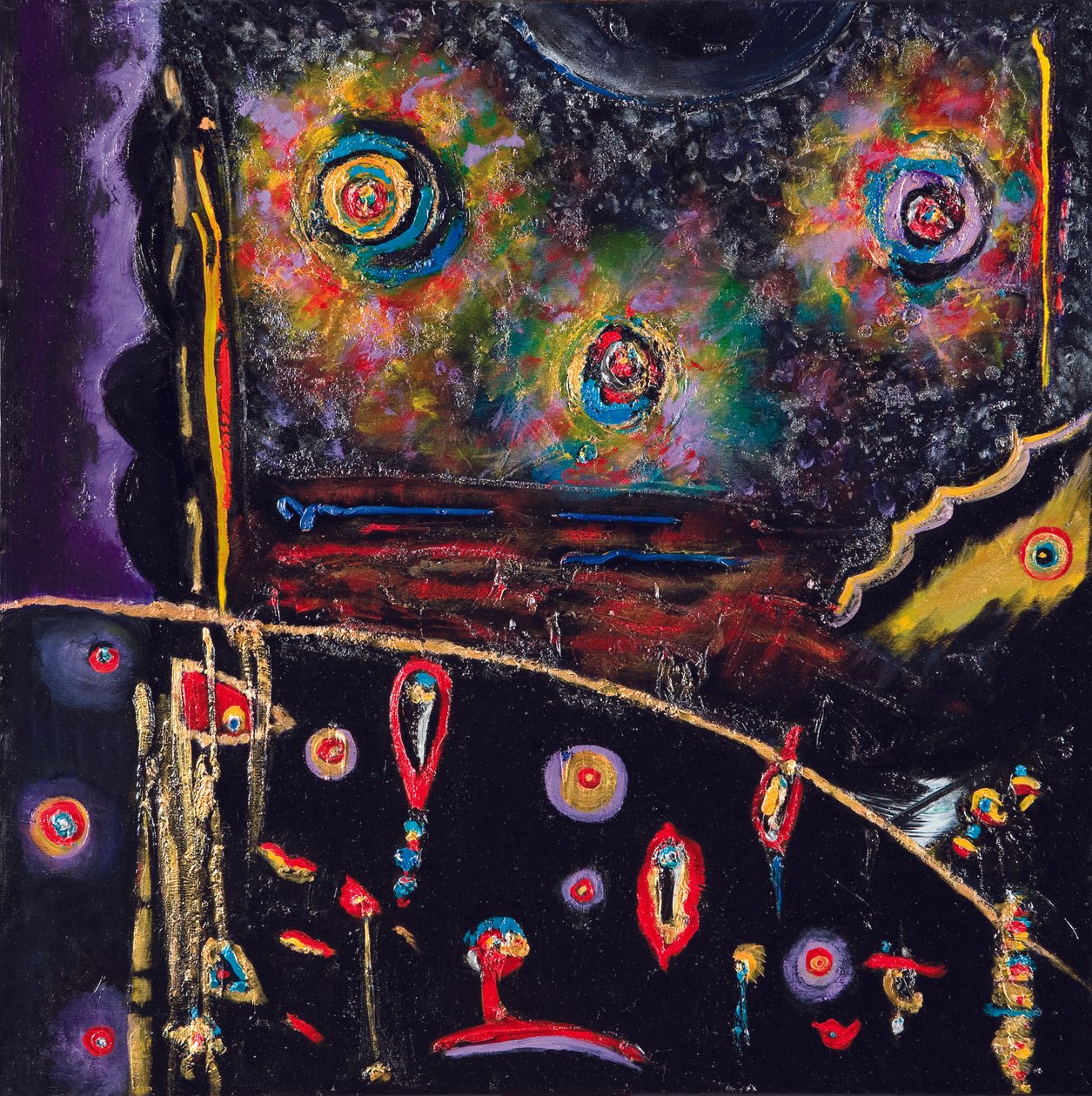 夜种传递》，2007 年（布面丙烯和油画） 作者 卡罗琳·玛丽·克莱菲尔德