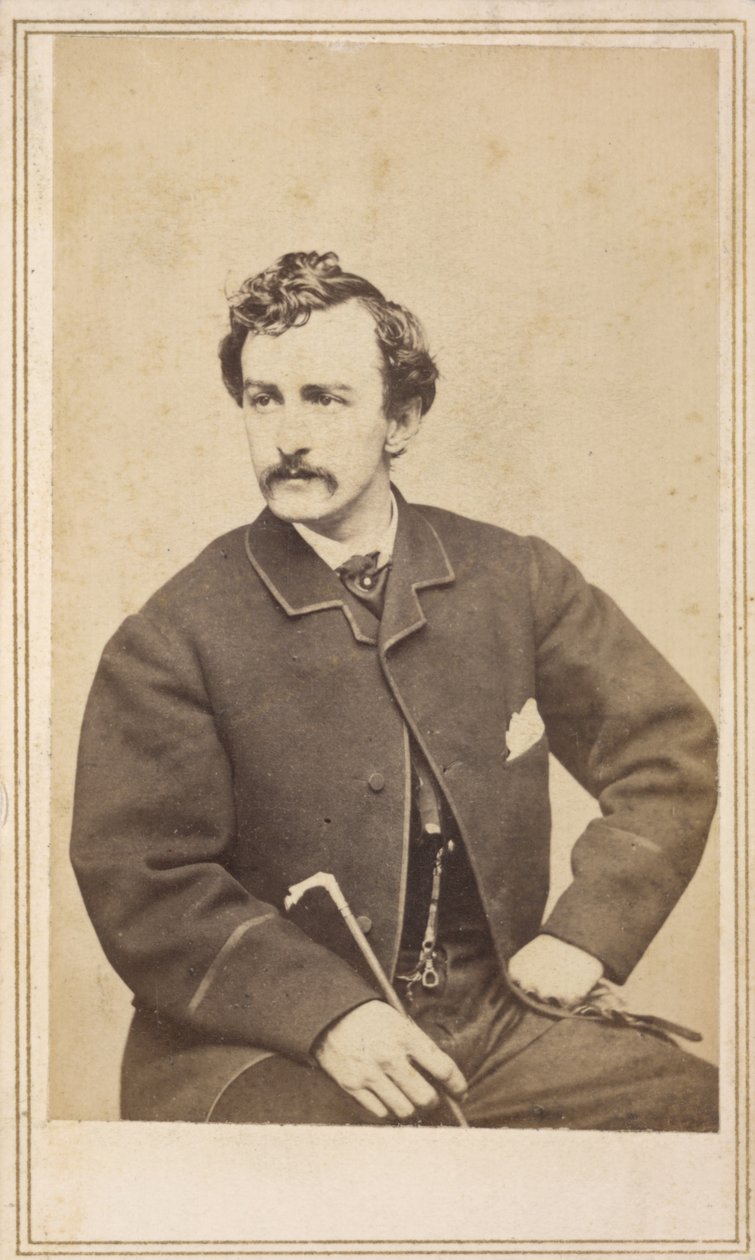 1862年John Wilkes Booth的Carte de visite（卡片上的蛋白印刷品） 作者 凯斯和西尔斯比