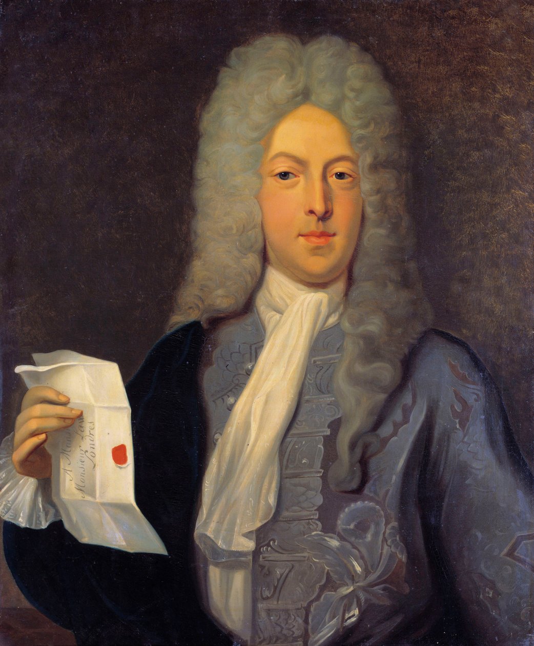 约翰·劳（John Law，1671 - 1729 年）肖像，苏格兰金融公司财务总监，于 1720 年导致破产（Quincampoix 街事件）。 卡西米尔·巴尔塔萨 (Casimir Balthasar) 的绘画（1811-1875） 作者 卡西米尔·德·巴尔塔萨