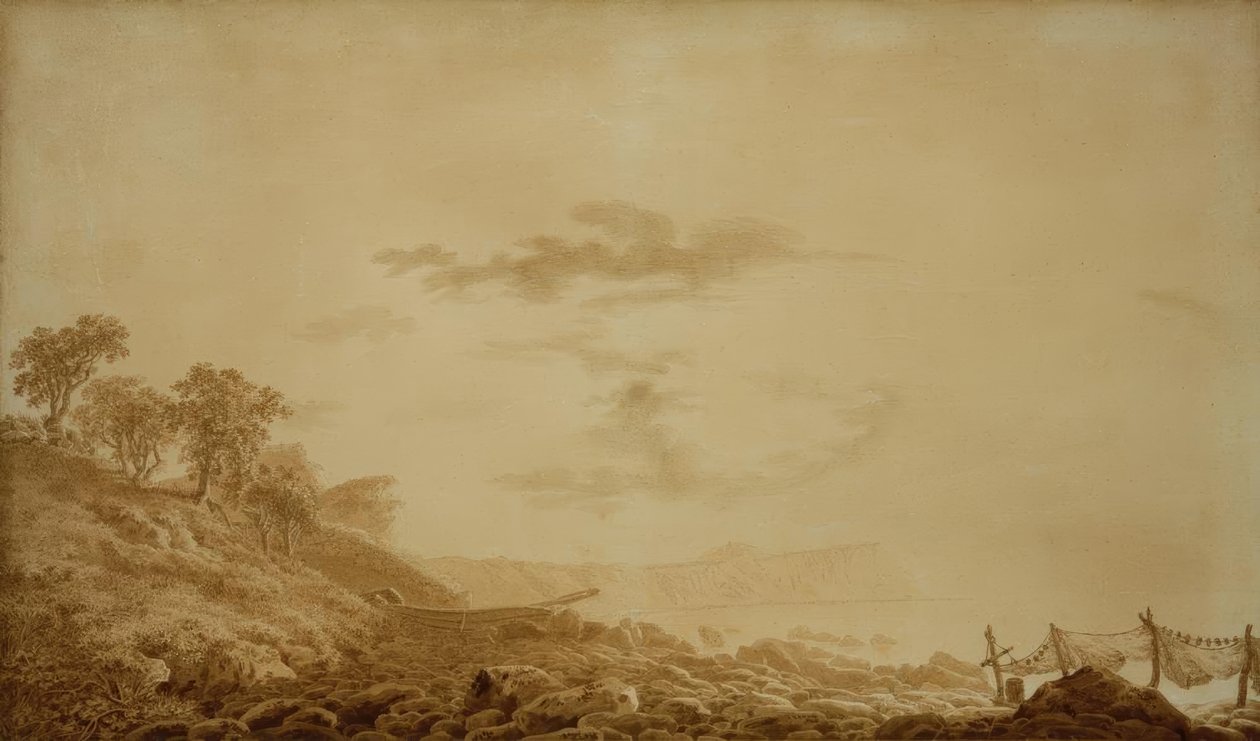 阿科纳月光下的景色 作者 卡斯珀·大卫·弗里德里希（Caspar David Friedrich）