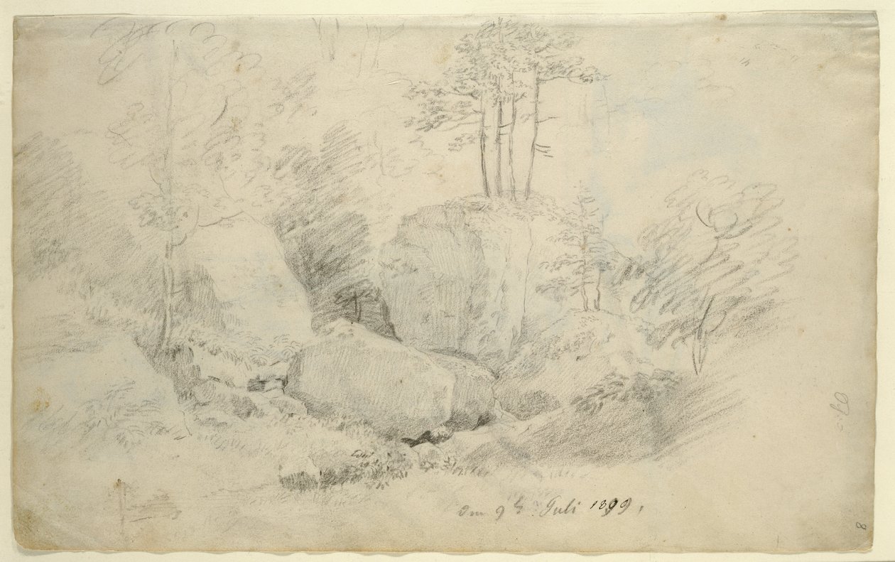 1800年林地的巨石 作者 卡斯珀·大卫·弗里德里希（Caspar David Friedrich）