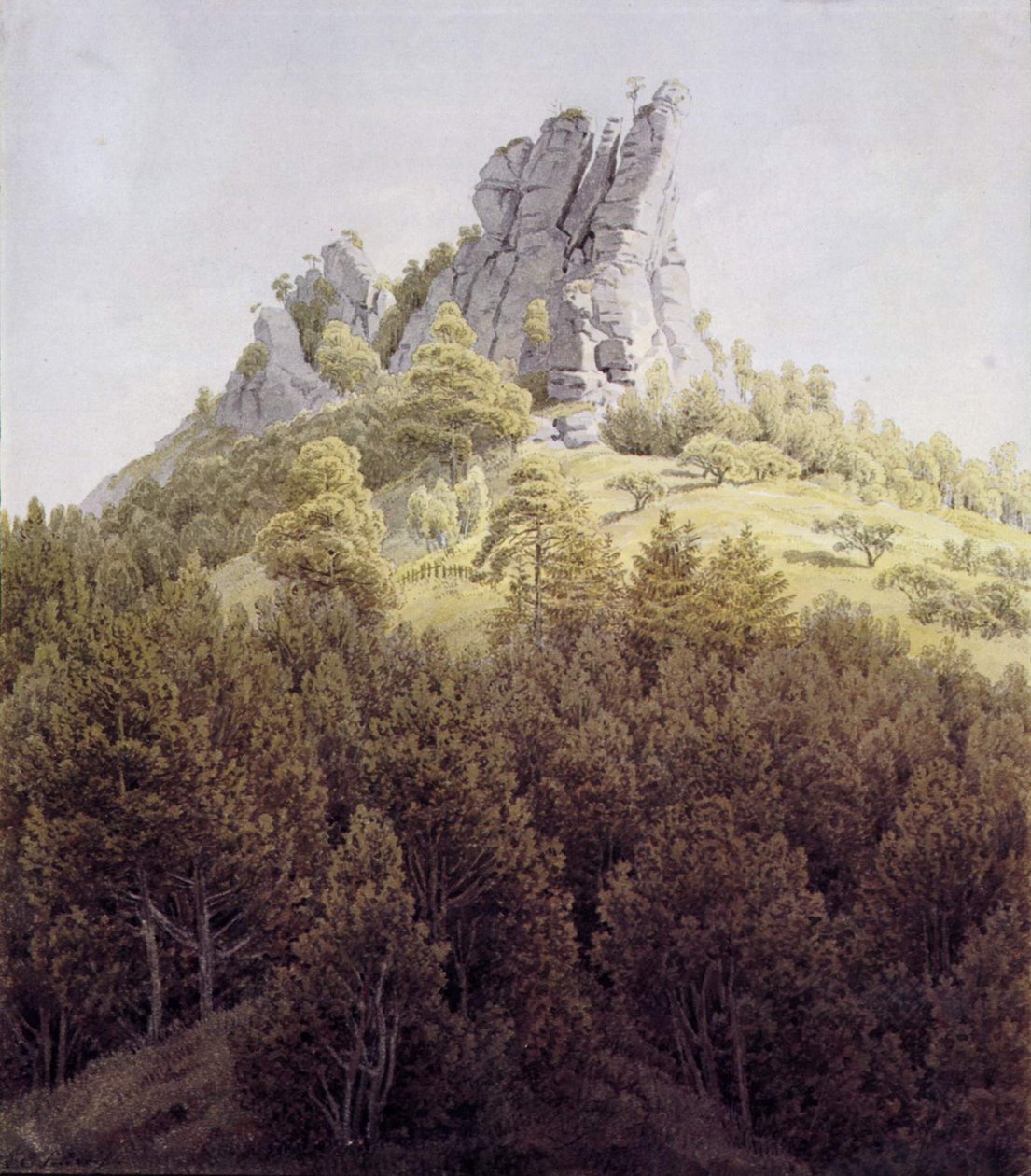 在易北河Rathen附近的Heldstein 作者 卡斯珀·大卫·弗里德里希（Caspar David Friedrich）