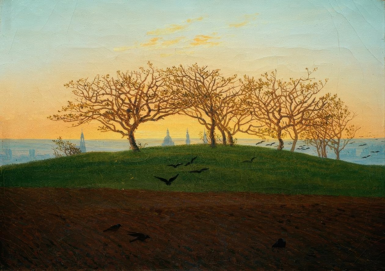 小山与德累斯顿附近的布鲁查克 作者 卡斯珀·大卫·弗里德里希（Caspar David Friedrich）