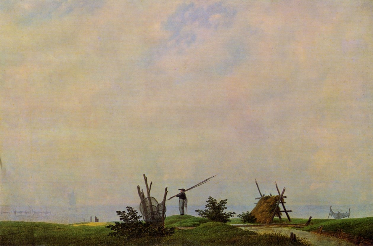 与渔夫的海海滩 作者 卡斯珀·大卫·弗里德里希（Caspar David Friedrich）