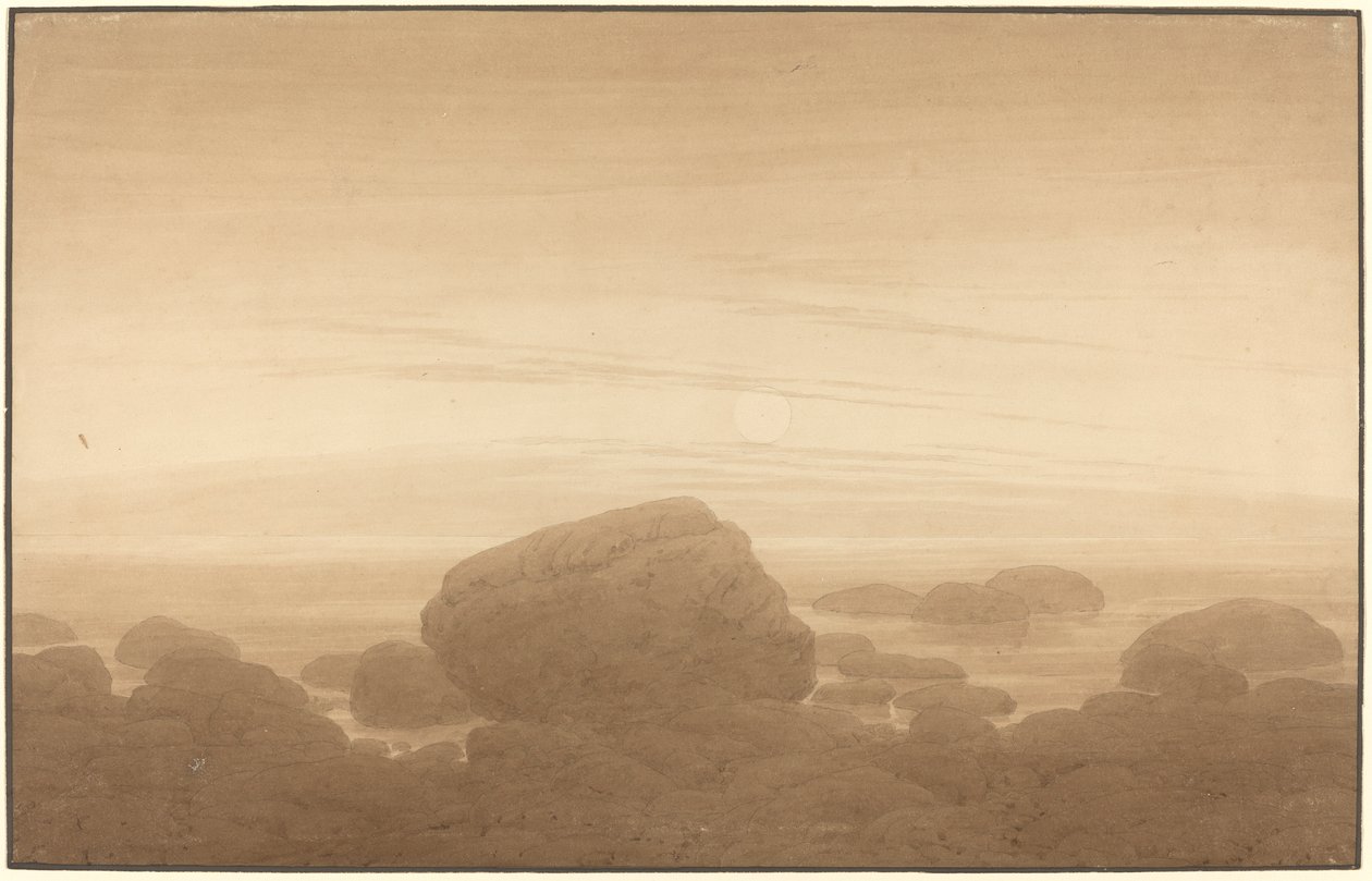 在空的岸的月出 作者 卡斯珀·大卫·弗里德里希（Caspar David Friedrich）