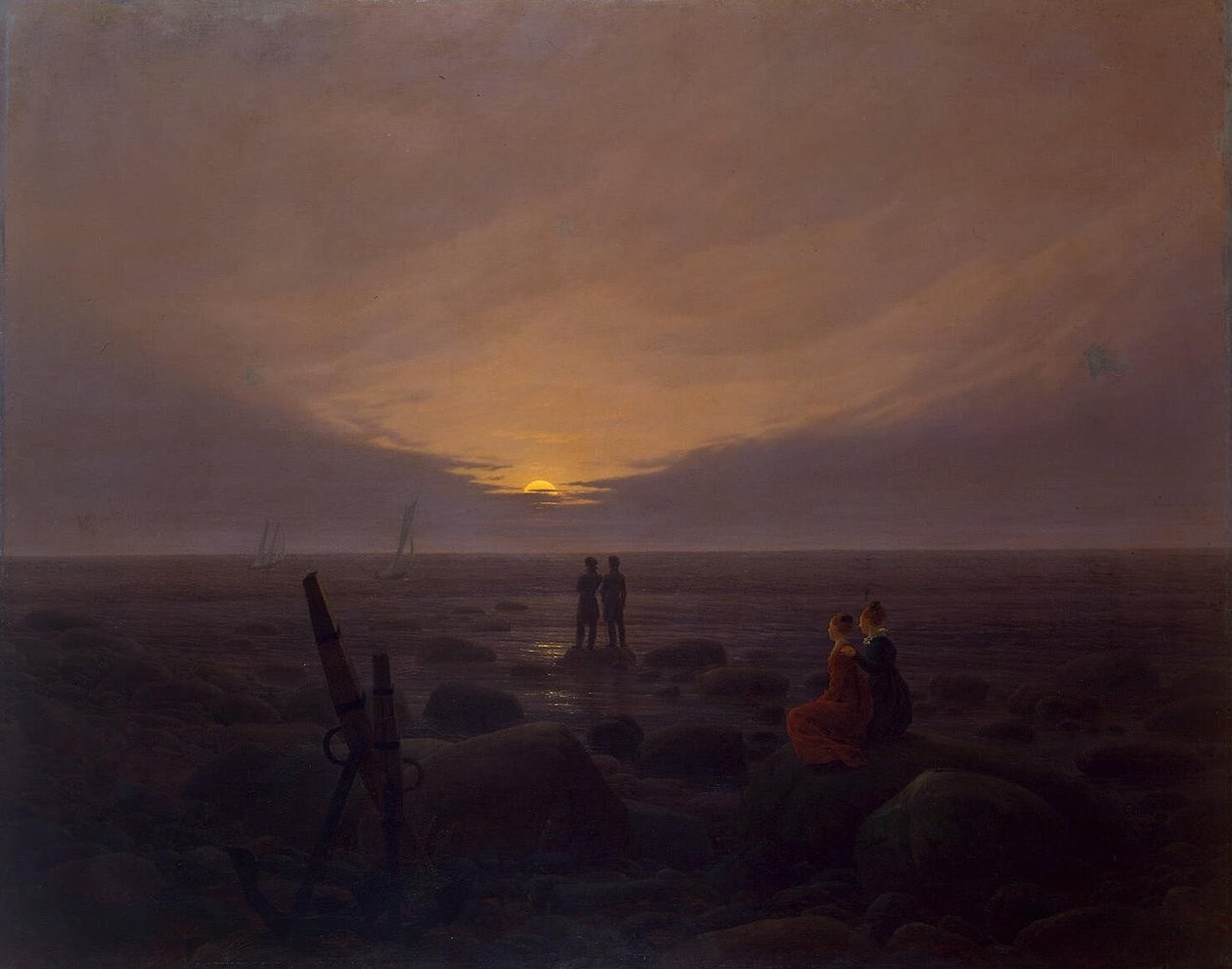 月亮升起在海上 作者 卡斯珀·大卫·弗里德里希（Caspar David Friedrich）