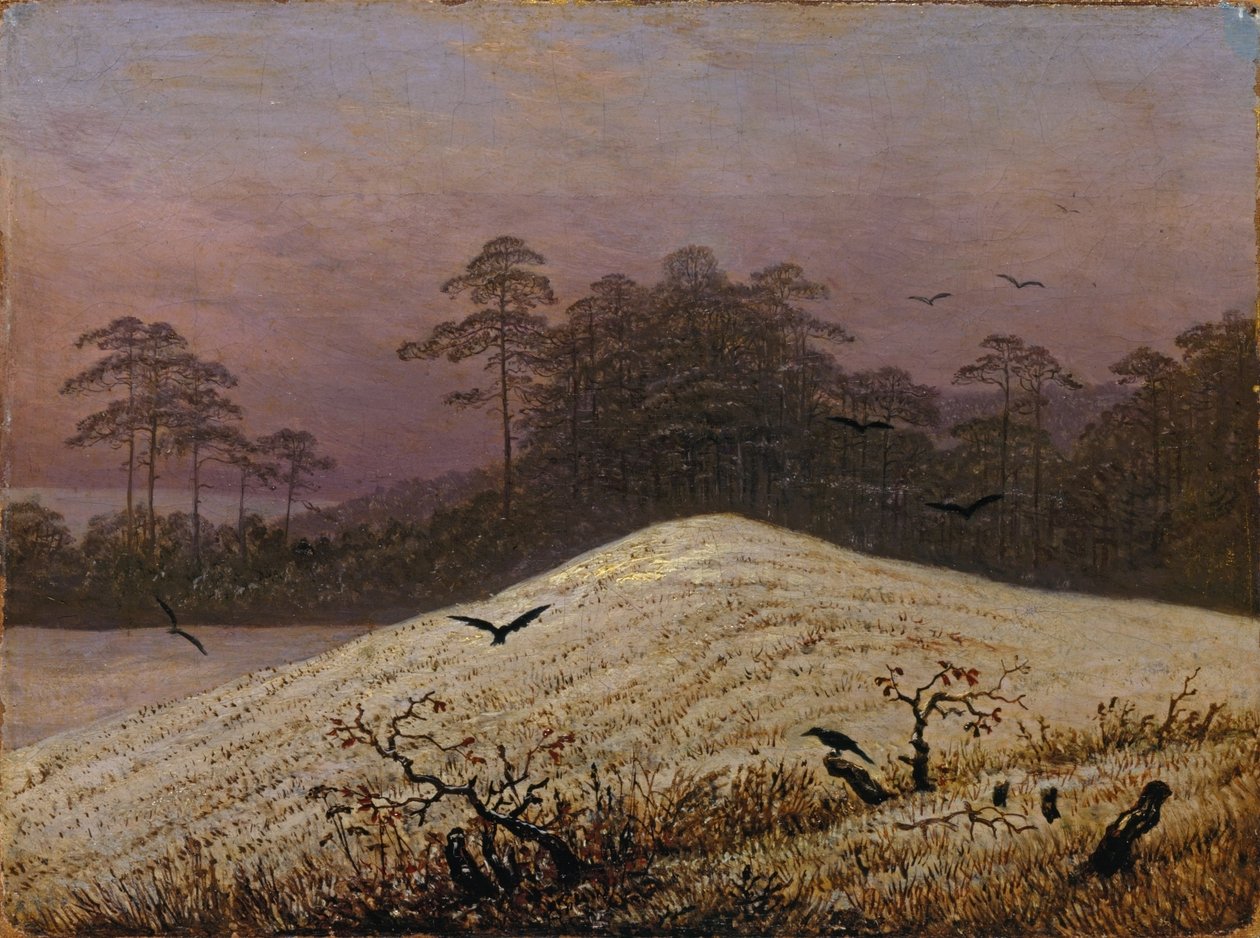 与乌鸦的雪小山 作者 卡斯珀·大卫·弗里德里希（Caspar David Friedrich）