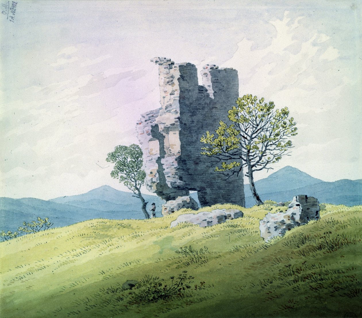 特普利茨城堡（纸上厕所） 作者 卡斯珀·大卫·弗里德里希（Caspar David Friedrich）