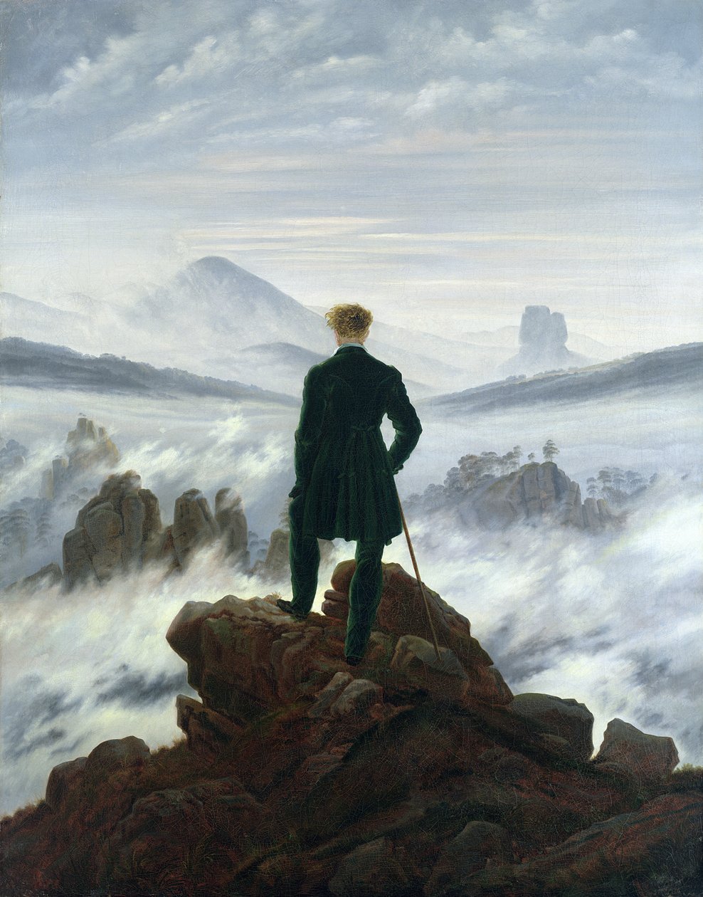 雾海之上的流浪者 作者 卡斯珀·大卫·弗里德里希（Caspar David Friedrich）