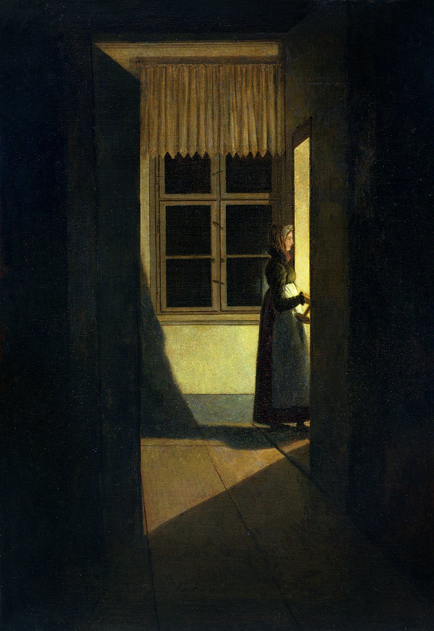 1825年，带烛台的女人 作者 卡斯珀·大卫·弗里德里希（Caspar David Friedrich）