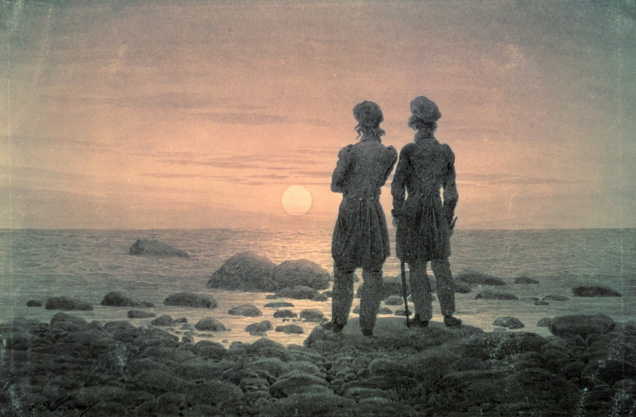 两个人在海边 作者 卡斯珀·大卫·弗里德里希（Caspar David Friedrich）